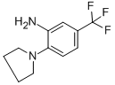 structure of CAS# 133184-80-2, 2-(1-Pyrrolidinyl)-5-(Trifluoromethyl)-Benzenamine;3-AMINO-4-(1-PYRROLIDINO)BENZOTRIFLUORIDE 96%;2-(1-Pyrrolidinyl)-5-(Trifluoromethyl)Aniline;3-AMINO-4-(1-PYRROLIDINO)BENZOTRIFLUORIDE