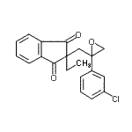 structure of CAS# 133220-30-1, 2-{[2-(3-Chlorophenyl)-2-Oxiranyl]Methyl}-2-Ethyl-1H-Indene-1,3(2H)-Dione;1H-Indene<wbr>-1,3(2H)-<wbr>dione, 2-<wbr>[[2-(3-ch<wbr>loropheny<wbr>l)-2-oxir<wbr>anyl]meth<wbr>yl]-2-eth<wbr>yl-;INDANOFAN