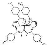 structure of CAS# 133314-07-5, 7,10,13,14-Tetrakis(1-Methyl-4-Piperidinyl)-1,2,3,7A,8,9-Hexahydro-3,4-(Metheno)-3A,3C,9B,12B-Tetraazacyclopenta[h]-S-Indaceno[1,8-Ef]Acenaphthylene;3,4-Methe<wbr>no-4H-3a,<wbr>3c,9b,12b<wbr>-tetraaza<wbr>cyclopent<wbr>[h]-s-ind<wbr>aceno[1,8<wbr>-ef]acena<wbr>phthylene<wbr>, 1,2,3,7<wbr>a,8,9-hex<wbr>ahydro-7,<wbr>10,13,14-<wbr>tetrakis(<wbr>1-methyl-<wbr>4-piperid<wbr>inyl)-;7,10,13,1<wbr>4-Tetraki<wbr>s(1-methy<wbr>l-4-piper<wbr>idinyl)-1<wbr>,2,3,7a,8<wbr>,9-hexahy<wbr>dro-3,4-(<wbr>metheno)-<wbr>3a,3c,9b,<wbr>12b-tetra<wbr>azacyclop<wbr>enta[h]-s<wbr>-indaceno<wbr>[1,8-ef]a<wbr>cenaphthy<wbr>lene;FeTMPyP pentachloride