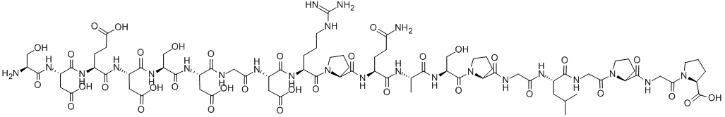 CAS#: 133633-11-1， L-Seryl-L-alpha-Aspartyl-L-alpha-Glutamyl-L-alpha-Aspartyl-L-Seryl-L-alpha-Aspartylglycyl-L-alpha-Aspartyl-L-Arginyl-L-Prolyl-L-Glutaminyl-L-Alanyl-L-Seryl-L-Prolylglycyl-L-Leucylglycyl-L-Prolylglycyl-L-Proline