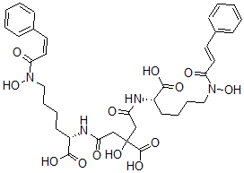 CAS#: 133705-26-7， 2-Hydroxy-4-[[(2S)-1-Hydroxy-6-[Hydroxy-[(E)-3-Phenylprop-2-Enoyl]Amino]-1-Oxohexan-2-Yl]Amino]-2-[2-[[(2S)-1-Hydroxy-6-[Hydroxy-[(E)-3-Phenylprop-2-Enoyl]Amino]-1-Oxohexan-2-Yl]Amino]-2-Oxoethyl]-4-Oxobutanoic Acid