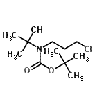 structure of CAS# 133804-18-9, 2-Methyl-2-Propanyl (3-Chloropropyl)(2-Methyl-2-Propanyl)Carbamate;(tert-butoxy)-N-(tert-butyl)-N-(3-chloropropyl)carboxamide;MFCD09800575;N-(tert-Butyl)-3-chloropropylamine, N-BOC protected
