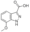 structure of CAS# 133841-08-4, 7-Methoxy-1H-Indazole-3-carboxylic Acid;7-METHOXY-1H-INDAZOLE-3-CARBOXYLIC ACID;7-METHOXYINDAZOLE-3-CARBOXYLIC ACID;7-METHOXY-3-INDAZOLECARBOXYLIC ACID