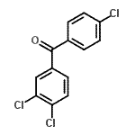 structure of CAS# 13395-65-8, (4-Chlorophenyl)(3,4-Dichlorophenyl)Methanone;(4-Chlorophenyl)(3,4-dichlorophenyl)methanone #;3,4,4'-Trichlorobenzophenone;ZINC04290123