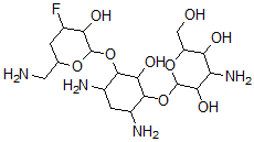 CAS#: 134160-38-6， 4-Amino-2-[4,6-Diamino-3-[6-(Aminomethyl)-4-Fluoro-3-Hydroxyoxan-2-Yl]Oxy-2-Hydroxycyclohexyl]Oxy-6-(Hydroxymethyl)Oxane-3,5-Diol