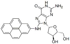 CAS#: 134249-04-0， 2-Amino-9-[(4S,5R)-4-Hydroxy-5-(Hydroxymethyl)Oxolan-2-Yl]-8-(Pyren-2-Ylamino)-3H-Purin-6-One