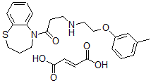CAS#: 134296-41-6， 5-(3-(2-(3-Methylphenoxy)ethylamine)propionyl)-2,3,4,5-tetrahydro-1,5-benzothiazepine (E)-2-butenedioate (1:1)