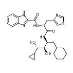 CAS#: 134362-79-1， N-[(2R)-1-{[(2S,3R,4S)-1-Cyclohexyl-4-Cyclopropyl-3,4-Dihydroxy-2-Butanyl]Amino}-1-Oxo-3-(1,3-Thiazol-4-Yl)-2-Propanyl]-1H-Benzimidazole-2-Carboxamide