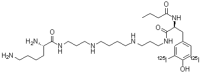 CAS#: 134419-07-1， [S-(R*,R*)]-N-[3-[[4-[[3-[(2,6-Diamino-1-Oxohexyl)Amino]Propyl]Amino]Butyl]Amino]Propyl]-4-Hydroxy-3,5-Di(Iodo-125I)-alpha-[(1-Oxobutyl)Amino]-Benzenepropanamide