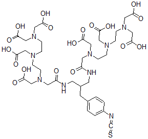 CAS#: 134439-56-8， 3,6,9,19,22,25-Hexakis(carboxymethyl)-14-((4-isothiocyanatophenyl)methyl)-11,17-dioxo-3,6,9,12,16,19,22,25-octaazaheptacosanedioic acid