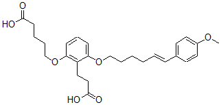 CAS#: 134578-96-4， 5-[2-(2-Carboxyethyl)-3-[(E)-6-(4-Methoxyphenyl)Hex-5-Enoxy]Phenoxy]Pentanoic Acid