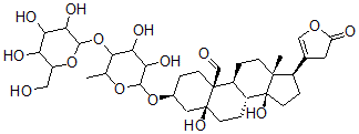 CAS#: 13473-51-3， (3beta,5beta)-3-[(6-Deoxy-4-O-beta-D-Glucopyranosyl-alpha-L-Mannopyranosyl)Oxy]-5,14-Dihydroxy-19-Oxocard-20(22)-Enolide