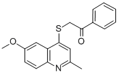CAS#: 134826-35-0， 2-[(6-Methoxy-2-Methyl-4-Quinolinyl)Thio]-1-Phenyl-Ethanone