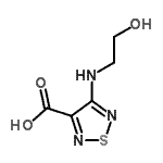 结构式 CAS# 135086-65-6, 4-[(2-羟基乙基)氨基]-1,2,5-噻二唑-3-羧酸