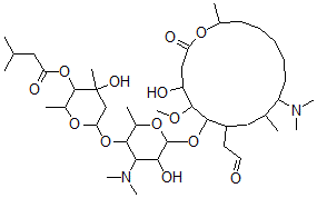 CAS#: 135363-57-4， [6-[4-Dimethylamino-6-[[10-Dimethylamino-4-Hydroxy-5-Methoxy-9,16-Dimethyl-2-Oxo-7-(2-Oxoethyl)-1-Oxacyclohexadec-6-Yl]Oxy]-5-Hydroxy-2-Methyloxan-3-Yl]Oxy-4-Hydroxy-2,4-Dimethyloxan-3-Yl] 3-Methylbutanoate