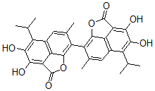 CAS#: 135692-96-5， 3,3',4,4'-Tetrahydroxy-7,7'-Dimethyl-5,5'-Bis(1-Methylethyl)-(8,8'-Bi-2H-Naphtho(1,8-bc)Furan)-2,2'-Dione