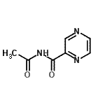 structure of CAS# 135742-53-9, N-Acetyl-2-Pyrazinecarboxamide;MFCD11100139;N-acetylpyrazin-2-ylcarboxamide;N-Acetylpyrazine-2-carboxamide