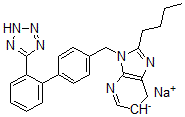 CAS#: 136042-19-8， 2-Butyl-3-((2'-(1H-tetrazol-5-yl)biphenyl-4-yl)methyl)-3H-imidazo(4,5-b)pyridine sodium salt