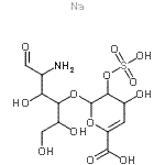 structure of CAS# 136098-01-6, 2-amino-2-deoxy-4-O-(4-deoxy-2-O-sulfohex-4-enopyranuronosyl)-Hexose sodium salt (1:1);(α-δUA-2S-[1->4]-GlcN);Heparin disaccharide III-H sodium salt;H9142_SIGMA