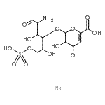 结构式 CAS# 136098-02-7, 2-氨基-2-脱氧-4-O-(4-脱氧己-4-烯吡喃糖基)-6-O-磺基己糖-钠(1:1)