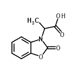 结构式 CAS# 13610-53-2, 2-(2-氧代-1,3-苯并恶唑-3(2H)-基)丙酸