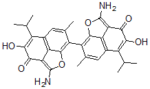 CAS#: 136105-62-9， 2,2'-Diimino-5,5'-diisopropyl-7,7'-dimethyl-2H, 2'H-[8,8']bi[naphtho[1,8-bc]furanyl]-3,4,3',4'-tetraol