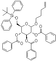 CAS#: 136755-18-5， 4-Penten-1-Yl 2,3,4-Tri-O-Benzoyl-6-O-[(2-Methyl-2-Propanyl)(Diphenyl)Silyl]-D-Glucopyranoside
