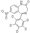 结构式 CAS# 136765-45-2, 7-硝基-5-(<sup>2</sup>H<sub>5</sub>)苯基-1,3-二氢-2H-1,4-苯并二氮杂卓-2-酮