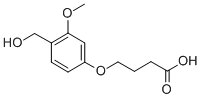 结构式 CAS# 136849-75-7, 4-[4-(羟基甲基)-3-甲氧基苯氧基]-丁酸