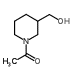 structure of CAS# 136866-85-8, 1-[3-(Hydroxymethyl)-1-Piperidinyl]Ethanone;(1-acetylpiperidin-3-yl)methanol;1-(3-(hydroxymethyl)piperidin-1-yl)ethanone;1-(3-Hydroxymethyl-piperidin-1-yl)-ethanone