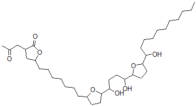 CAS#: 137043-93-7， 5-[7-[5-[1,4-Dihydroxy-4-[5-(1-Hydroxyundecyl)Oxolan-2-Yl]Butyl]Oxolan-2-Yl]Heptyl]-3-(2-Oxopropyl)Oxolan-2-One