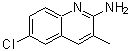 structure of CAS# 137110-42-0, 6-Chloro-3-Methyl-2-Quinolinamine;2-Amino-6-chloro-3-methyl quinoline;6-Chloro-<wbr>3-methylq<wbr>uinolin-2<wbr>-amine, 2<wbr>-Amino-6-<wbr>chloro-3-<wbr>methyl-1-<wbr>azanaphth<wbr>alene