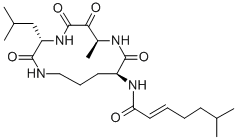 CAS#: 137563-63-4， (E)-6-Methyl-N-[(3S,7S,10S)-7-Methyl-3-(2-Methylpropyl)-2,5,6,9-Tetraoxo-1,4,8-Triazacyclotridec-10-Yl]Hept-2-Enamide