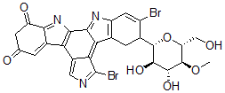 CAS#: 137605-02-8， 1,11-Dibromo-12,13-Dihydro-12-(4-O-Methyl-beta-D-Glucopyranosyl)-5H-Indolo(2,3-a)Pyrrolo(3,4-c)Carbazole-5,7(6H)-Dione