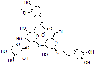 CAS#: 137625-06-0， [(2R,3R,4R,5R,6R)-4-[(2S,3R,4R,5R,6S)-4,5-Dihydroxy-6-Methyl-3-[(2S,3R,4S,5R)-3,4,5-Trihydroxyoxan-2-Yl]Oxyoxan-2-Yl]Oxy-6-[2-(3,4-Dihydroxyphenyl)Ethoxy]-5-Hydroxy-2-(Hydroxymethyl)Oxan-3-Yl] (E)-3-(4-Hydroxy-3-Methoxyphenyl)Prop-2-Enoate