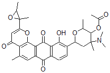 CAS 登录号：137714-92-2， [4-二甲基氨基-6-[2-(2,3-二甲基环氧乙烷-2-基)-11-羟基-5-甲基-4,7,12-三氧代萘并[6,7-H]苯并吡喃-10-基]-2,4-二甲基四氢吡喃-3-基]乙酸酯