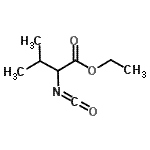 structure of CAS# 13794-39-3, Ethyl N-(Oxomethylene)Valinate;2-Isocyanato-3-methylbutyric acid ethyl ester;2-Isocyanato-3-methyl-butyric acid ethyl ester;ethyl 2-isocyanato-3-methylbutanoate