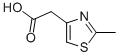 structure of CAS# 13797-62-1, (2-Methyl-Thiazol-4-Yl)-Acetic Acid;2-(2-Methylthiazol-4-Yl)Acetate;2-(2-Methyl-4-Thiazolyl)Acetate;2-(2-Methyl-1,3-Thiazol-4-Yl)Ethanoate