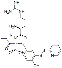 CAS 登录号：138191-81-8， (2R)-2-[[(2S)-2-氨基-5-(二氨基亚甲基氨基)戊酰]-碘氨基]-2-[(4-羟基-3-吡啶-2-基二硫苯基)甲基]-3-氧代戊酸
