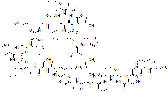 CAS#: 138220-01-6， Glycyl-L-Isoleucylglycyl-L-Seryl-L-Alanyl-L-Isoleucyl-L-Leucyl-L-Seryl-L-Alanylglycyl-L-Lysyl-L-Seryl-L-Alanyl-L-Leucyl-L-Lysylglycyl-L-Leucyl-L-Alanyl-L-Lysylglycyl-L-Leucyl-L-Alanyl-L-alpha-Glutamyl-L-Histidyl-L-Phenylalanyl-L-Alanyl-L-Aspartamide