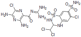 CAS#: 138258-83-0， 6-Chloro-3-(Dichloromethyl)-1,1-Dioxo-3,4-Dihydro-2H-Benzo[E][1,2,4]Thiadiazine-7-Sulfonamide, 3,5-Diamino-6-Chloro-N-(Diaminomethylidene)Pyrazine-2-Carboxamide