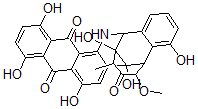 CAS#: 138370-12-4， (8R-(8alpha,9beta,14beta,17S*,18R*))-8,9,14,15-Tetrahydro-1,4,6,8,10,17-Hexahydroxy-20-Methoxy-18-Methyl-9,8,14-(1)Butanyl(4)Ylideneanthra(1,2-b)Benz(f)Azocine-5,16,19-Trione