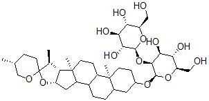 CAS#: 138831-68-2， Smilagenin 3-O-(beta-D-Glucopyranosyl 1-2)-beta-D-Mannopyranoside