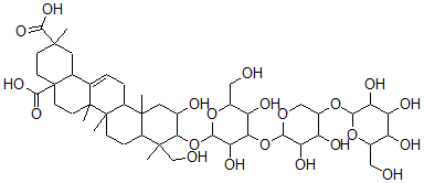 CAS#: 139163-19-2， 3-O-(beta-D-Glucopyranosyl(1-4)-beta-D-xylopyranosyl(1-4)-beta-D-glucopyranosyl)jaligonic acid