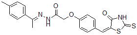 CAS#: 139298-36-5， N-[1-(4-Methylphenyl)Ethylideneamino]-2-[4-[(E)-(4-Oxo-2-Sulfanylidene-1,3-Thiazolidin-5-Ylidene)Methyl]Phenoxy]Acetamide