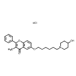 CAS#: 139652-86-1， 6-{[6-(4-Hydroxy-1-Piperidinyl)Hexyl]Oxy}-3-Methyl-2-Phenyl-4H-Chromen-4-One Hydrochloride (1:1)