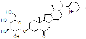 CAS#: 139742-29-3， (3beta,5alpha,12alpha,13beta)-3-(beta-D-Glucopyranosyloxy)-12,13-dihydro-28-methyl-Veratraman-6(5H)-one
