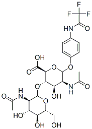 CAS 登录号：140686-60-8， (2S,3S,4R,5S)-5-乙酰氨基-3-[(3R,4R,5S,6R)-3-乙酰氨基-4,5-二羟基-6-(羟基甲基)四氢吡喃-2-基]氧基-4-羟基-6-[4-[(2,2,2-三氟乙酰基)氨基]苯氧基]四氢吡喃-2-羧酸