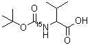 structure of CAS# 141509-91-3, N-{[(2-Methyl-2-Propanyl)Oxy]Carbonyl}-L-(<Sup>15</Sup>N)Valine;BOC-[15N]VAL-OH;Boc-Val-OH-15N;L-Valine-15N, N-t-Boc derivative