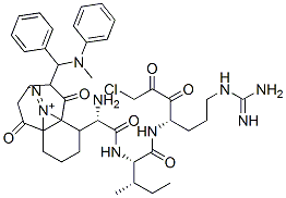 CAS#: 141650-30-8， (2S)-N-(2-Aminoacetyl)-2-[[(3R)-1-Chloro-6-(Diaminomethylideneamino)-2-Oxohexan-3-Yl]-[2-[(1S,9S)-6,10-Dioxo-9-[Phenyl-(Phenylmethylamino)Methyl]-4,7,8,9-Tetrahydro-1H-Pyridazino[1,2-a]Diazepin-1-Yl]Acetyl]Amino]-3-Methylbutanamide